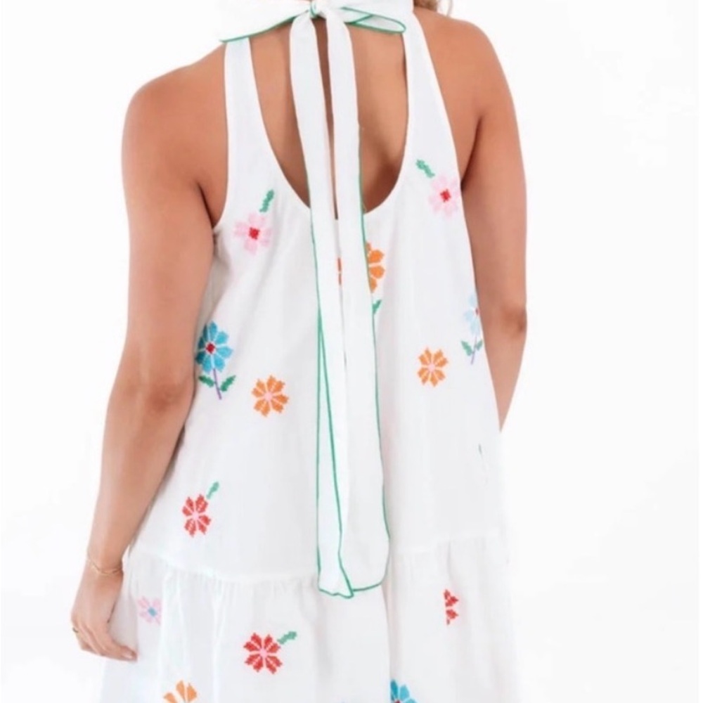 Floral Embroidered White Dress - Picture 2 of 2